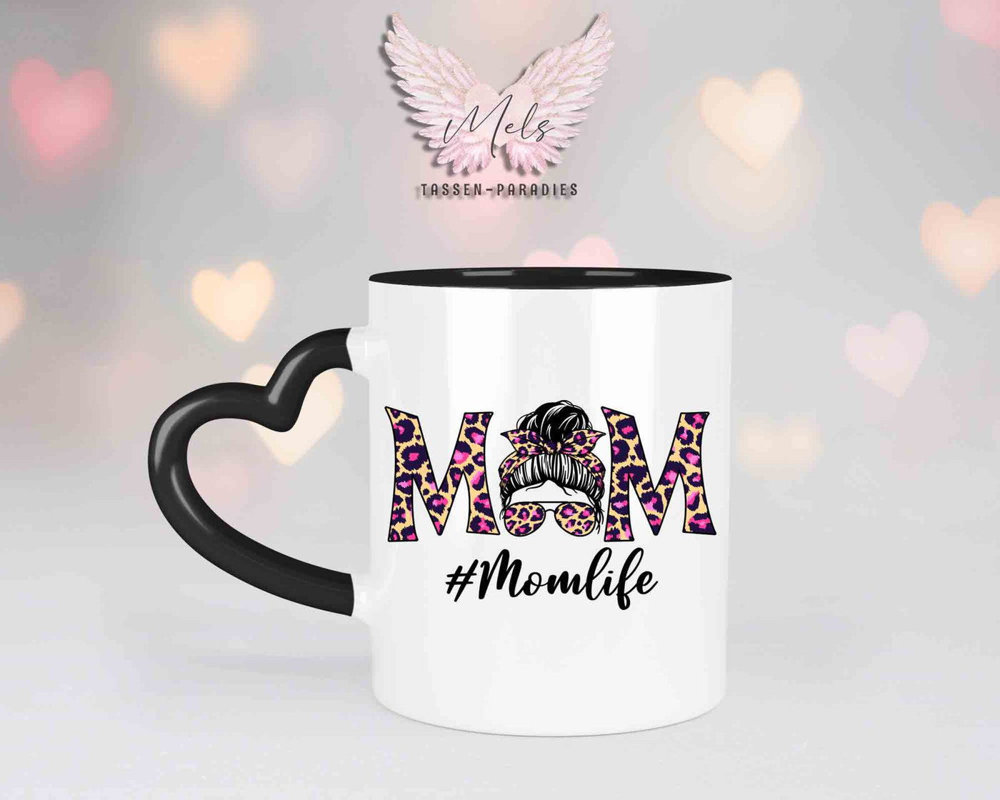 Momlife 1 - mit Bild - Personalisierte Herz-Tassen mit und ohne Name