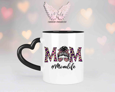 Momlife 1 - mit Bild - Personalisierte Herz-Tassen mit und ohne Name