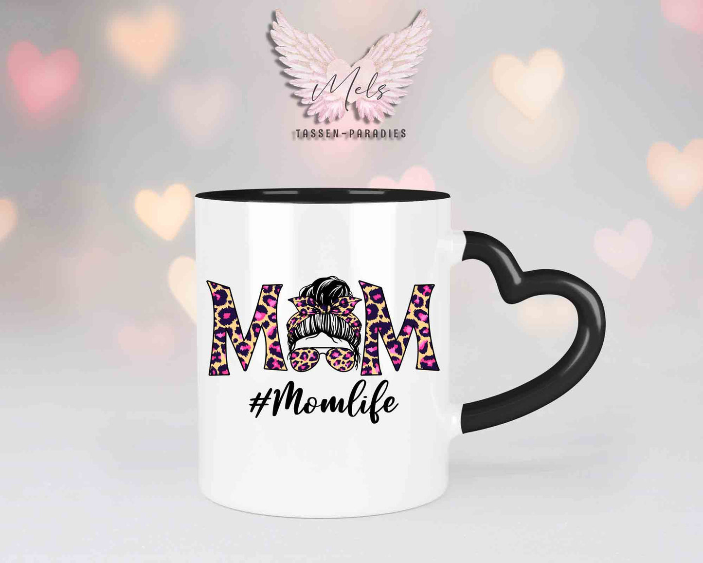 Momlife 1 - mit Bild - Personalisierte Herz-Tassen mit und ohne Name