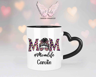 Momlife 1 - mit Bild - Personalisierte Herz-Tassen mit und ohne Name