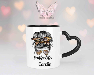 Momlife 2 - mit Bild - Personalisierte Herz-Tassen mit und ohne Name