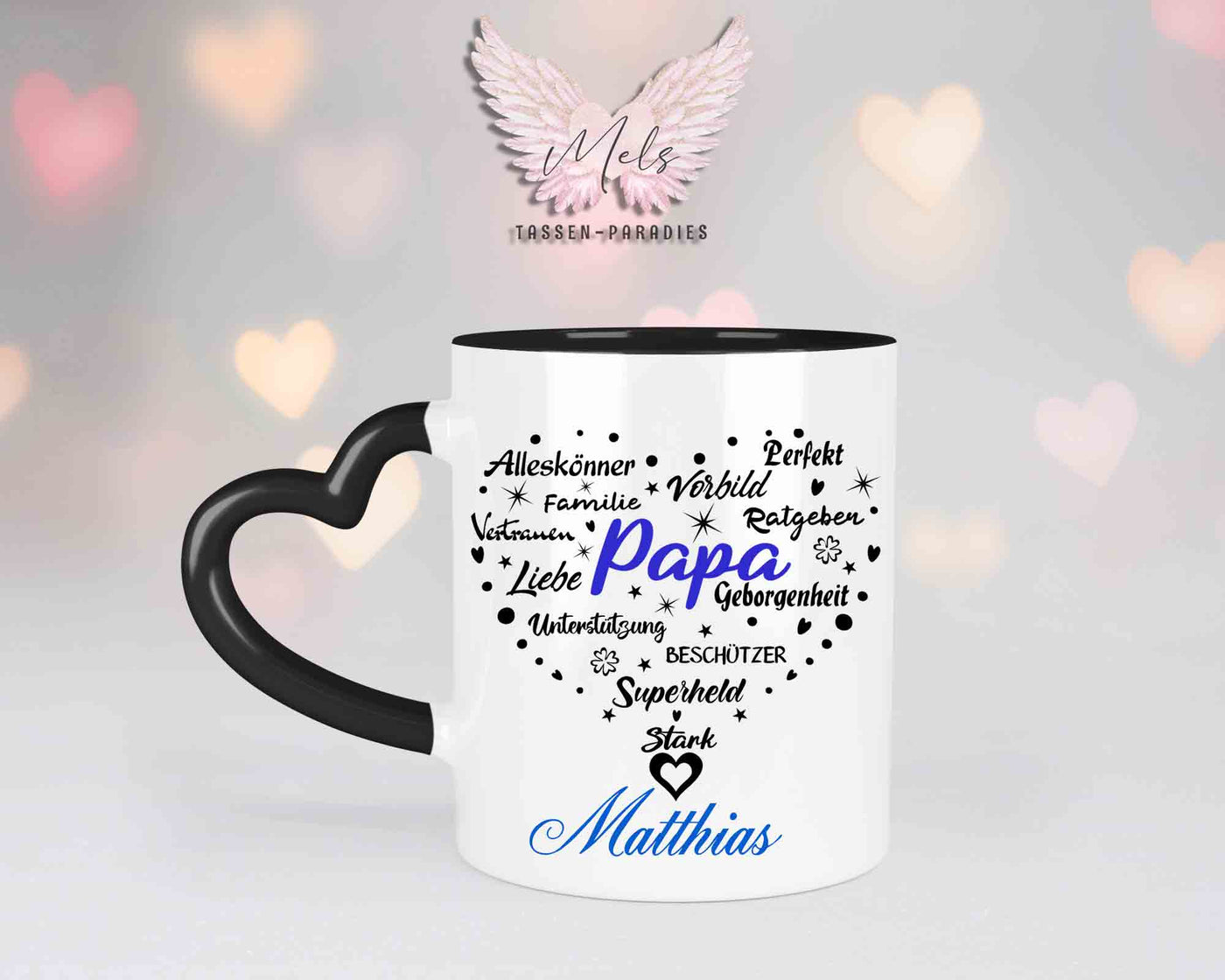 Sag es mit Herz-Papa - mit Bild - Personalisierte Herz-Tassen mit und ohne Name