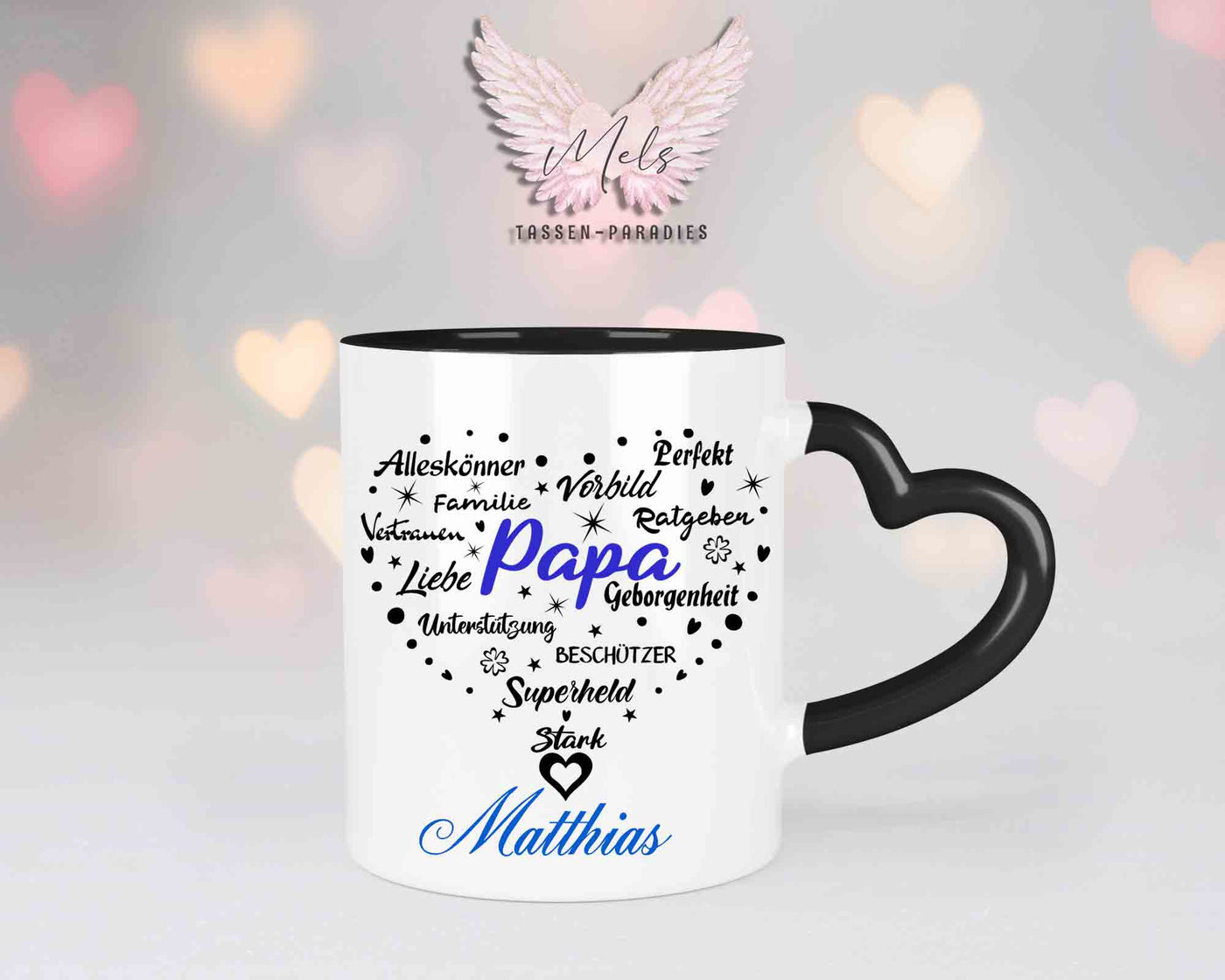 Sag es mit Herz-Papa - mit Bild - Personalisierte Herz-Tassen mit und ohne Name