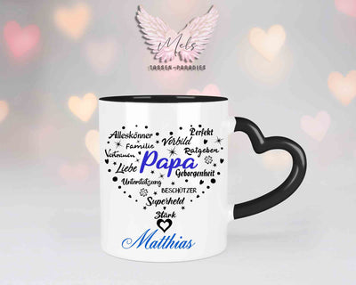 Sag es mit Herz-Papa - mit Bild - Personalisierte Herz-Tassen mit und ohne Name