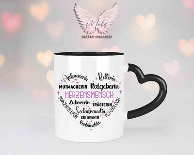 Sag es mit Herz-Herzensmensch - mit Bild - Personalisierte Herz-Tassen mit und ohne Name