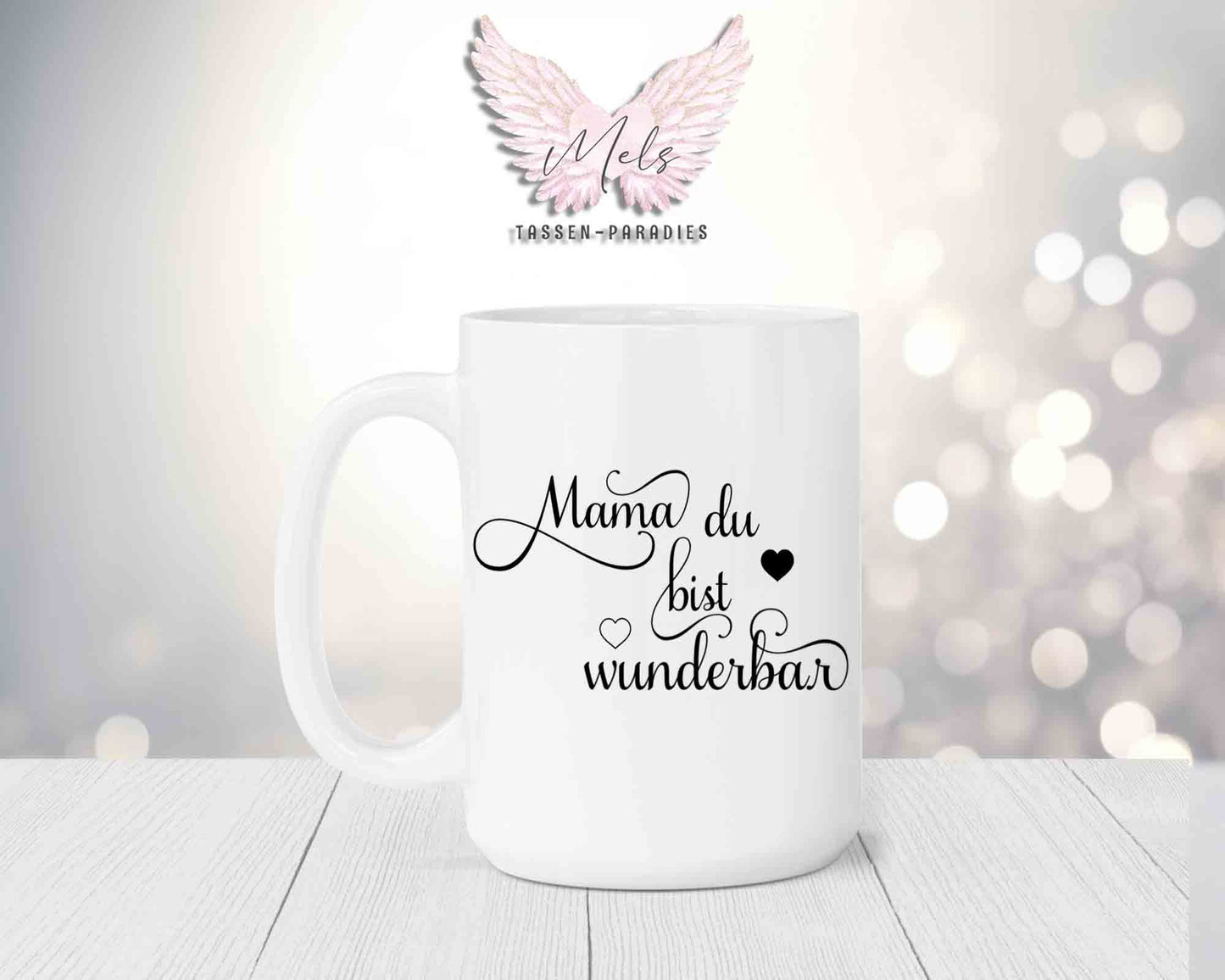 Blumen-Alphabet mit Name - Personalisierte 15oz Keramik-Tasse Weiß