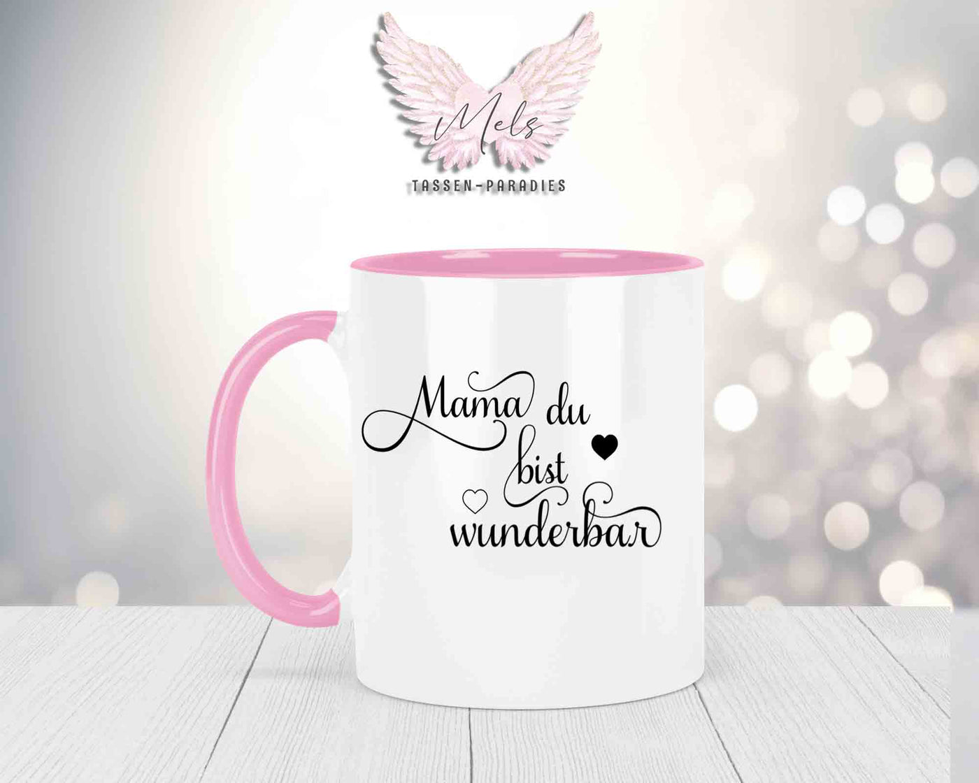 Blumen-Alphabet mit Name - Personalisierte Keramik-Tasse Rosa