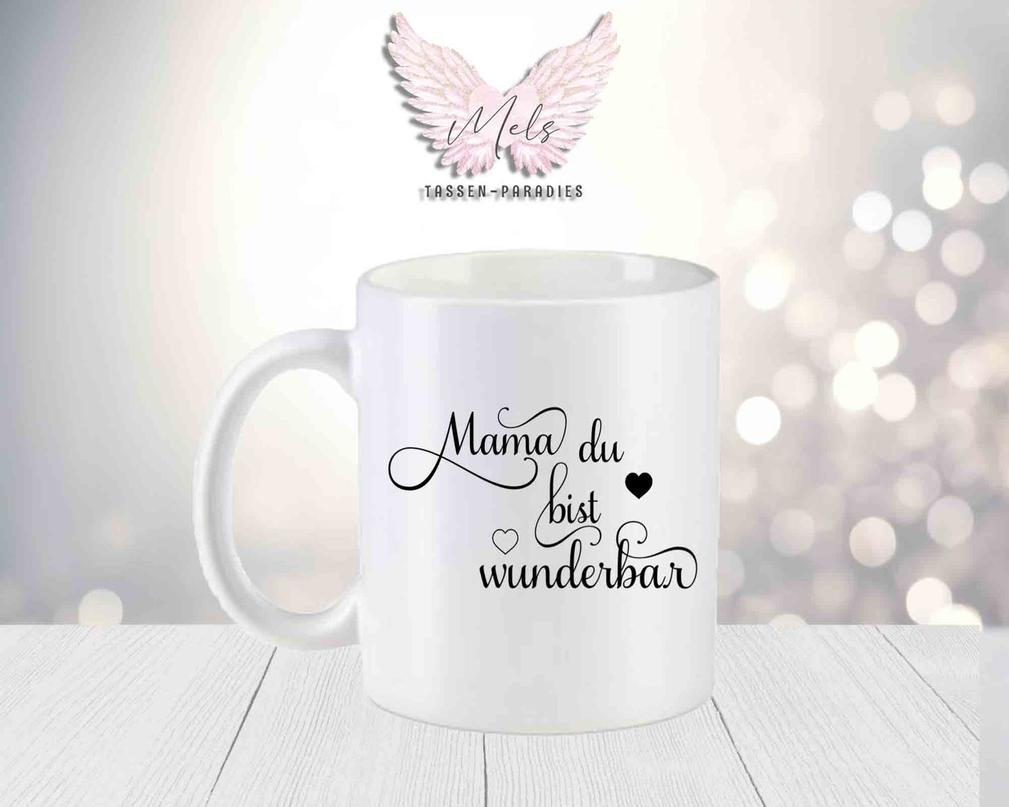 Personalisierte Keramik-Tasse in Weiß-Matt mit Blumen-Alphabet & Namen