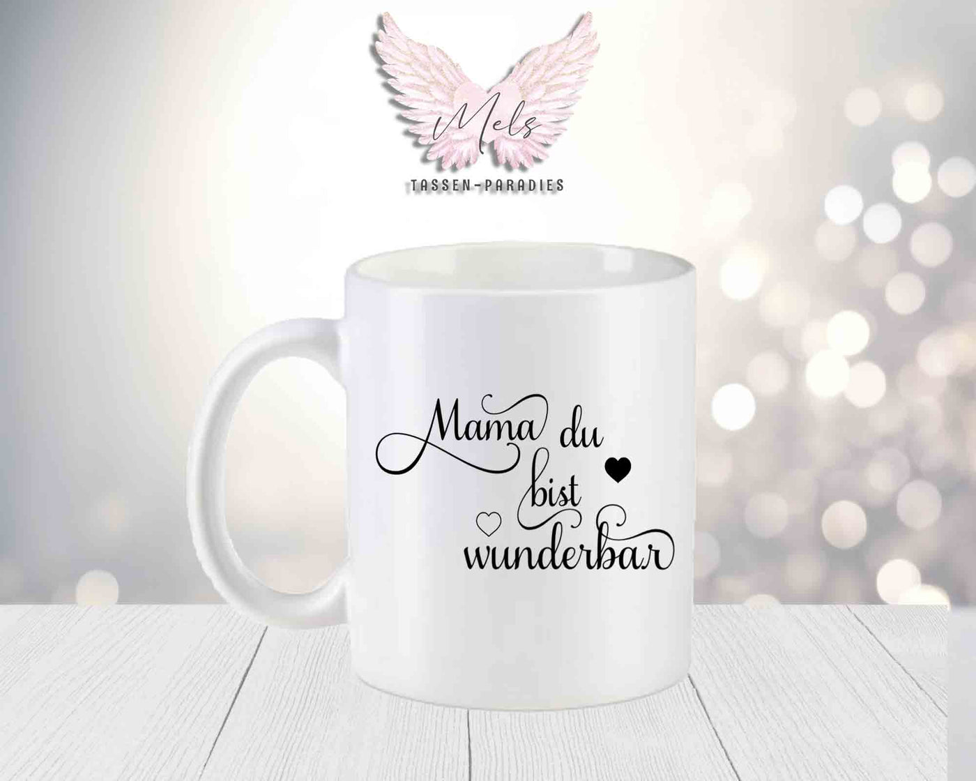 Personalisierte Keramik-Tasse in Weiß-Matt mit Blumen-Alphabet & Namen