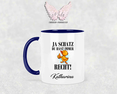 Ja Schatz... - mit Bild - Personalisierte Tassen mit und ohne Name