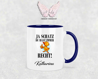 Ja Schatz... - mit Bild - Personalisierte Tassen mit und ohne Name