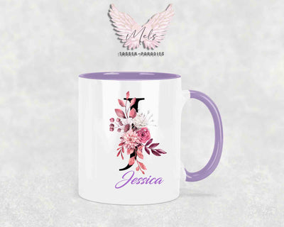 Alphabet mit Name - Personalisierte Keramik-Tasse Lila