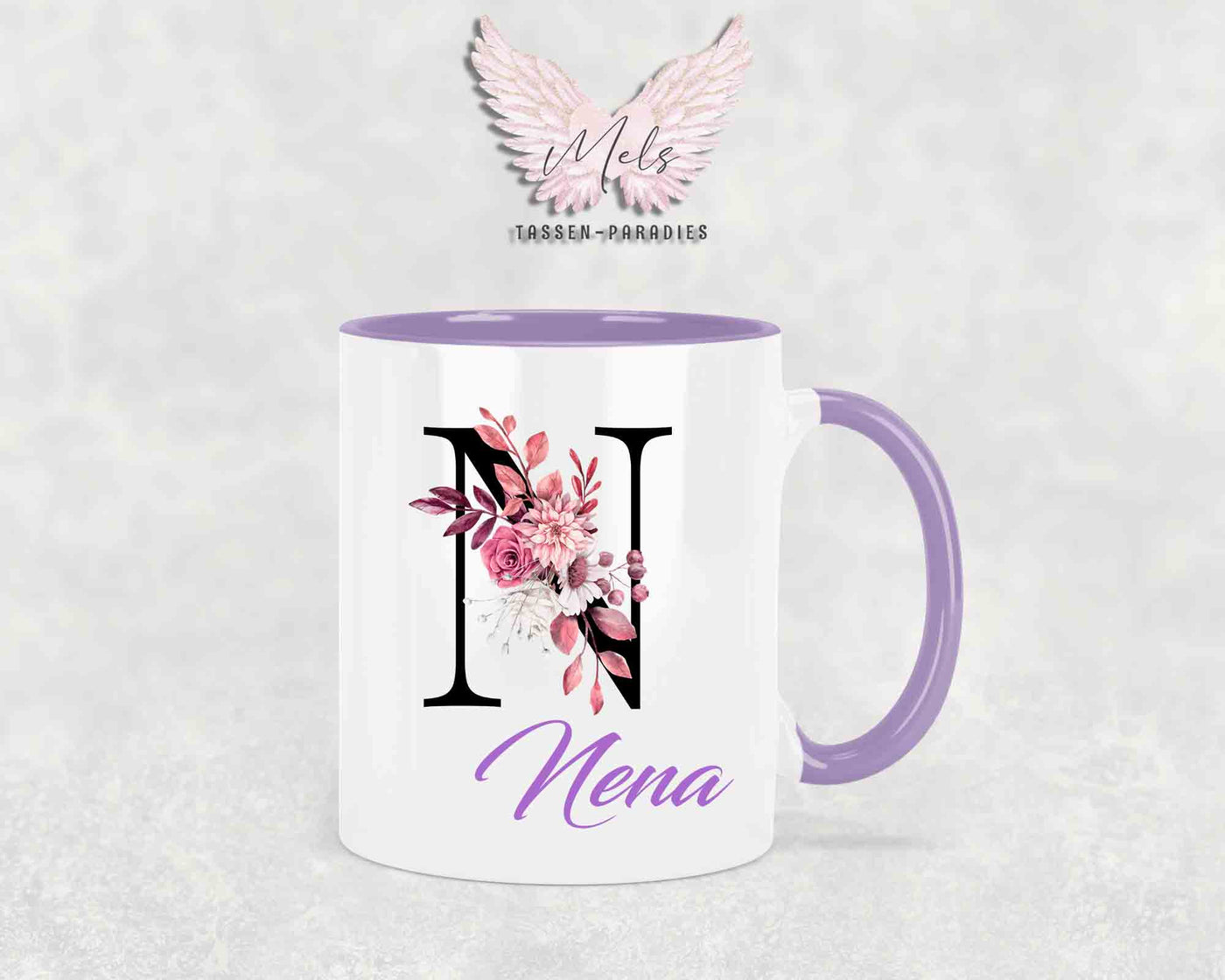 Alphabet mit Name - Personalisierte Keramik-Tasse Lila