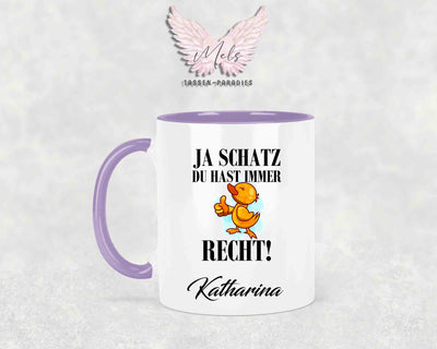 Ja Schatz... - mit Bild - Personalisierte Tassen mit und ohne Name