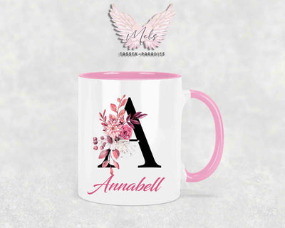 Alphabet mit Name - Personalisierte Keramik-Tasse Rosa