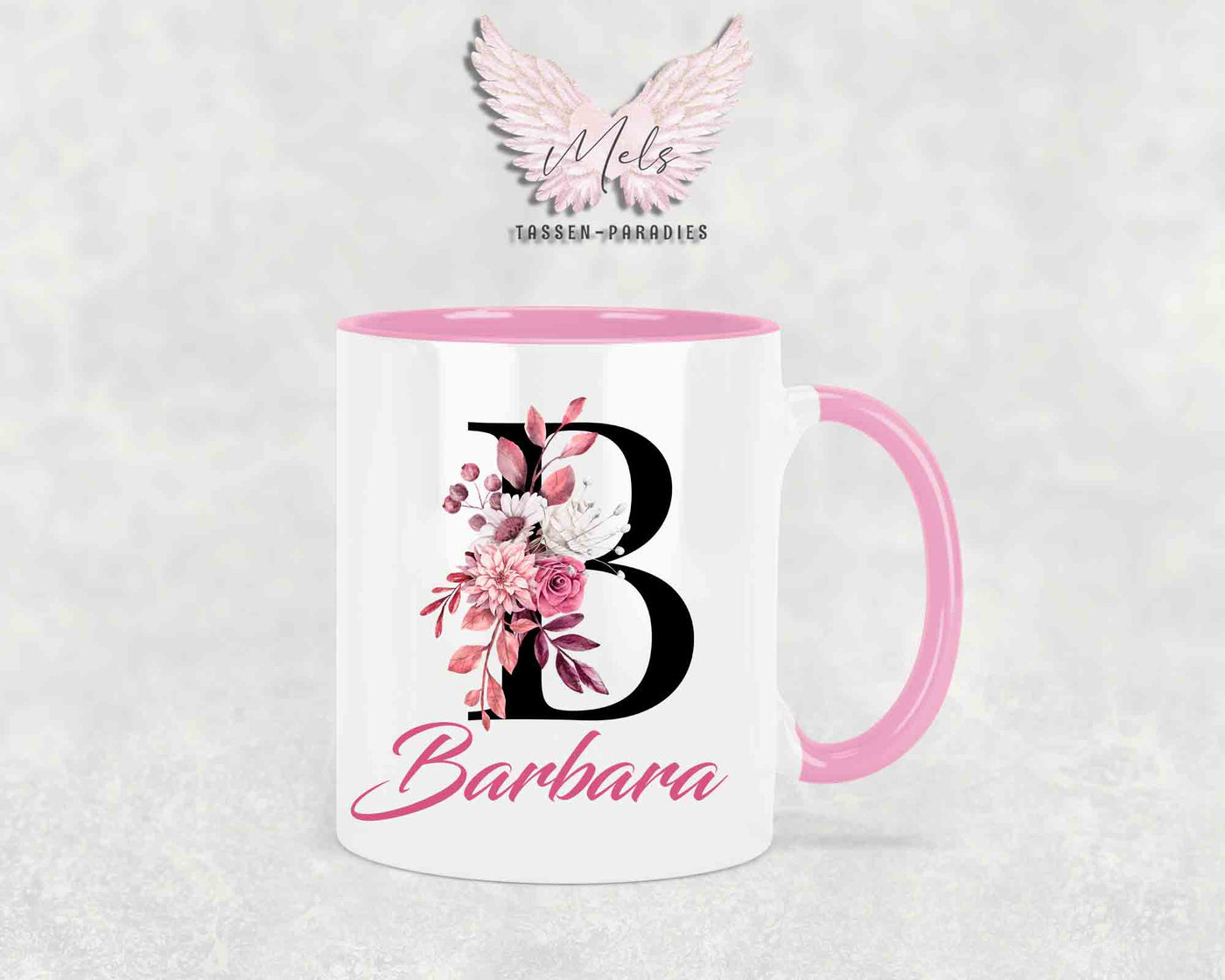 Alphabet mit Name - Personalisierte Keramik-Tasse Rosa