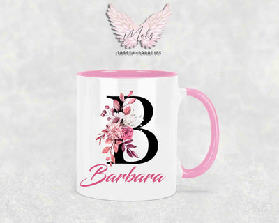Alphabet mit Name - Personalisierte Keramik-Tasse Rosa