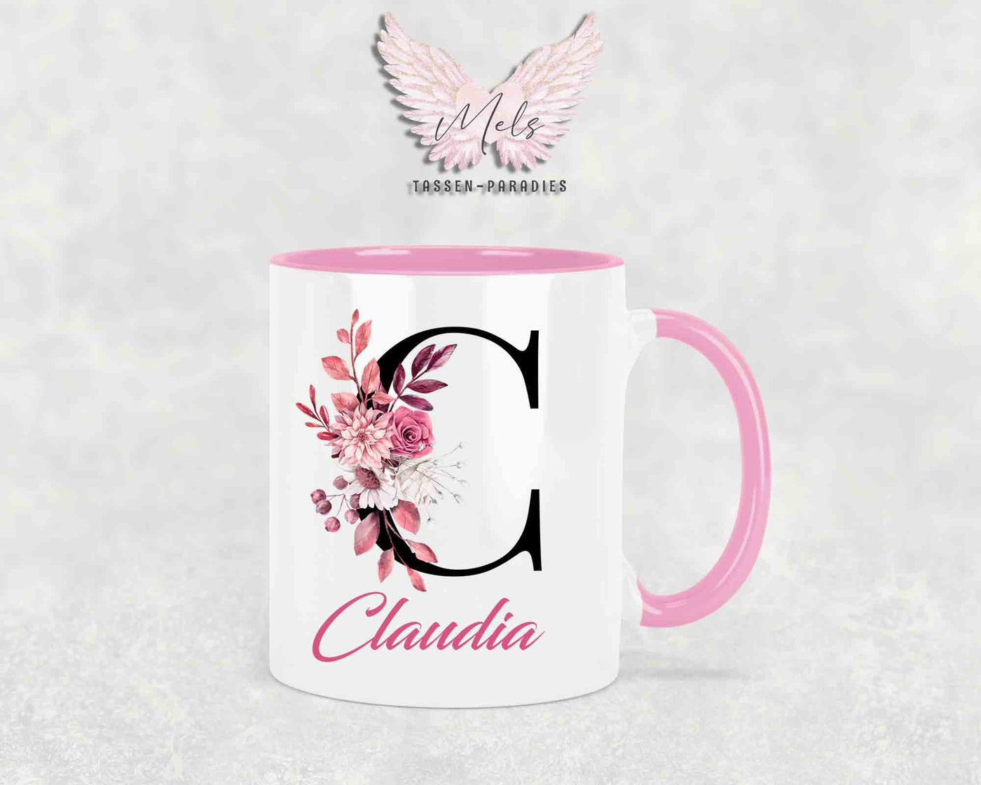 Alphabet mit Name - Personalisierte Keramik-Tasse Rosa