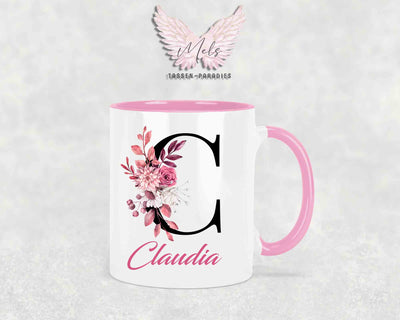 Alphabet mit Name - Personalisierte Keramik-Tasse Rosa