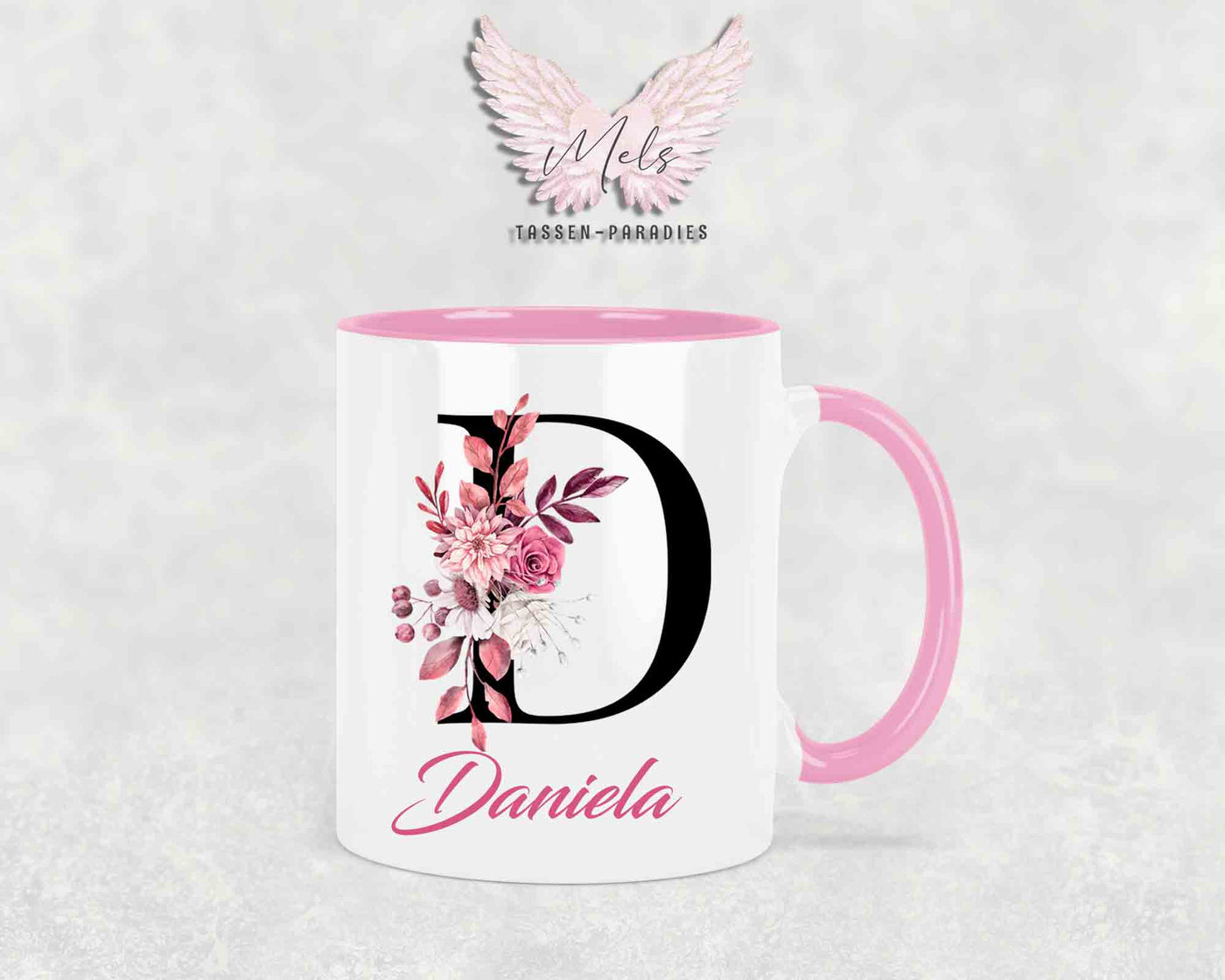 Alphabet mit Name - Personalisierte Keramik-Tasse Rosa