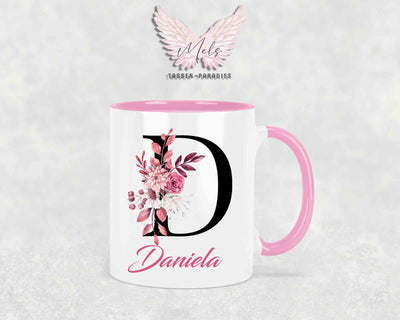 Alphabet mit Name - Personalisierte Keramik-Tasse Rosa