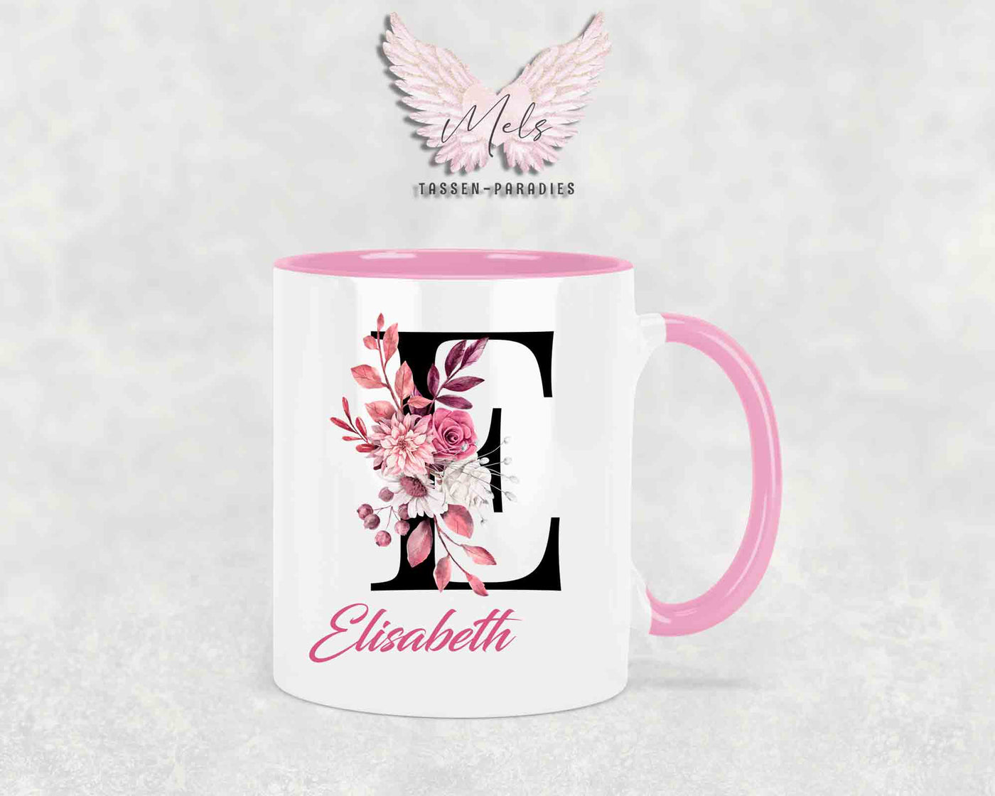 Alphabet mit Name - Personalisierte Keramik-Tasse Rosa