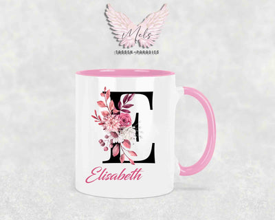 Alphabet mit Name - Personalisierte Keramik-Tasse Rosa