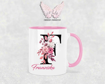 Alphabet mit Name - Personalisierte Keramik-Tasse Rosa