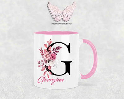 Alphabet mit Name - Personalisierte Keramik-Tasse Rosa