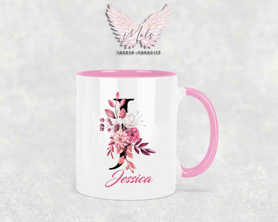 Alphabet mit Name - Personalisierte Keramik-Tasse Rosa