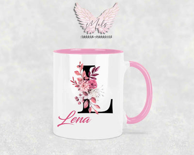 Alphabet mit Name - Personalisierte Keramik-Tasse Rosa