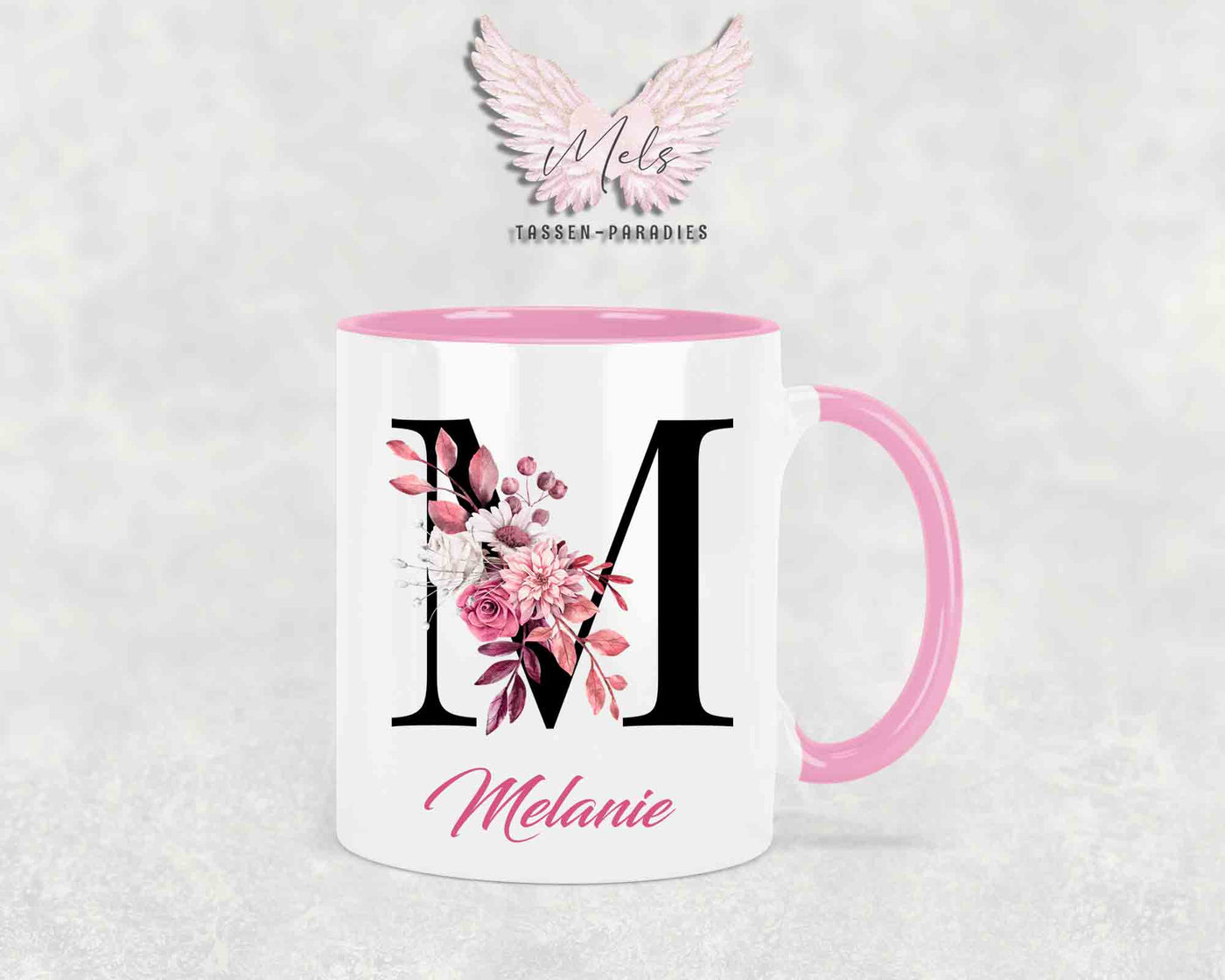 Alphabet mit Name - Personalisierte Keramik-Tasse Rosa