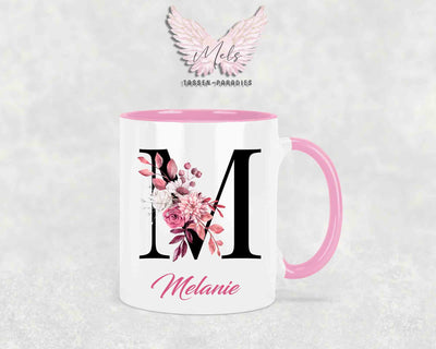 Alphabet mit Name - Personalisierte Keramik-Tasse Rosa