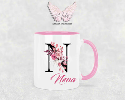 Alphabet mit Name - Personalisierte Keramik-Tasse Rosa