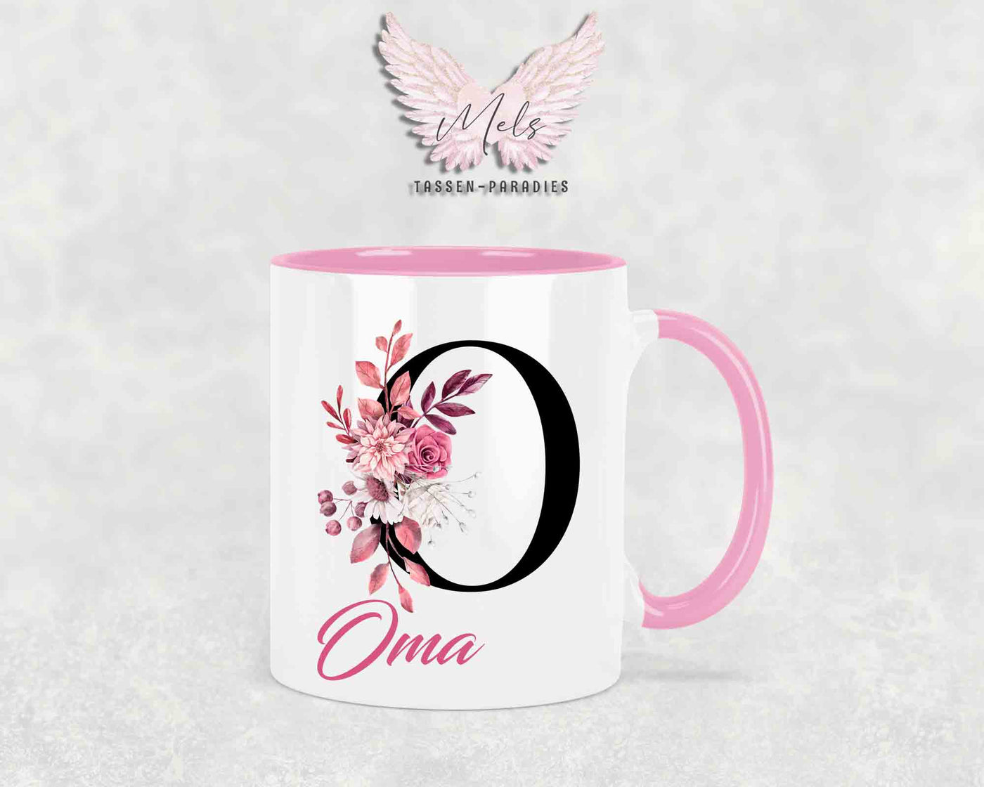 Alphabet mit Name - Personalisierte Keramik-Tasse Rosa