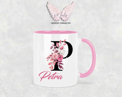 Alphabet mit Name - Personalisierte Keramik-Tasse Rosa