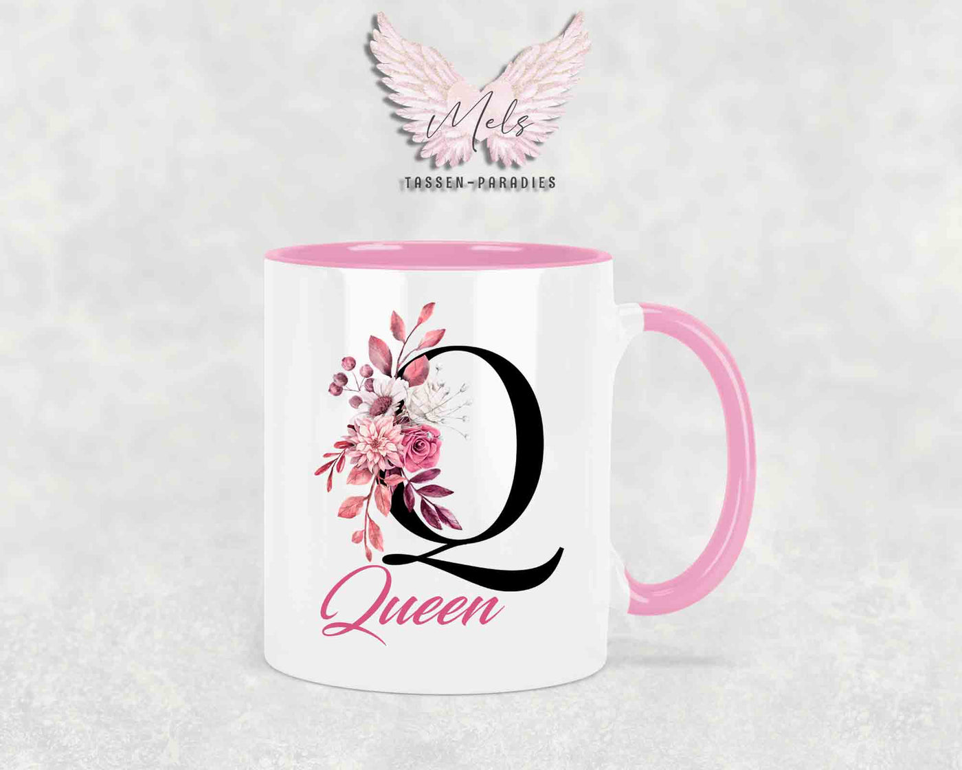 Alphabet mit Name - Personalisierte Keramik-Tasse Rosa