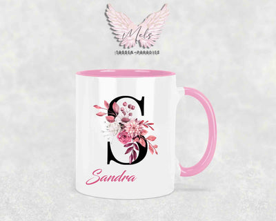 Alphabet mit Name - Personalisierte Keramik-Tasse Rosa