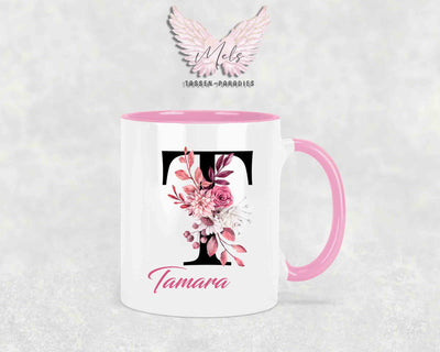 Alphabet mit Name - Personalisierte Keramik-Tasse Rosa