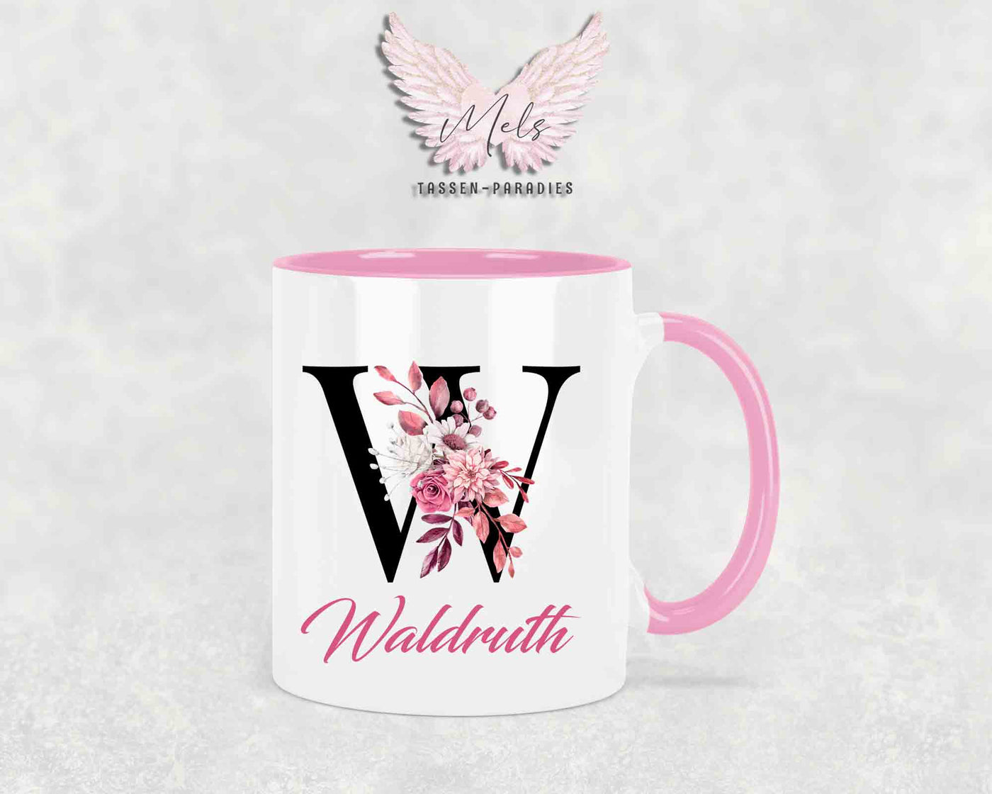 Alphabet mit Name - Personalisierte Keramik-Tasse Rosa