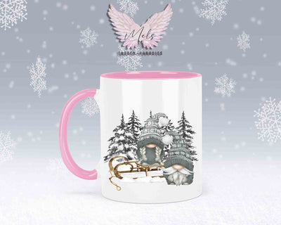 Tasse mit Wichtel und Schlitten – mit oder ohne Wunschname