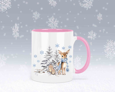 Tasse mit Winter motiv blau – mit oder ohne Wunschname