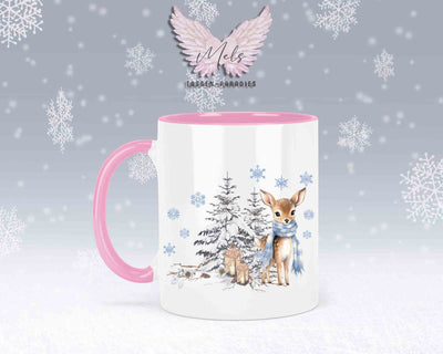 Tasse mit Winter motiv blau – mit oder ohne Wunschname