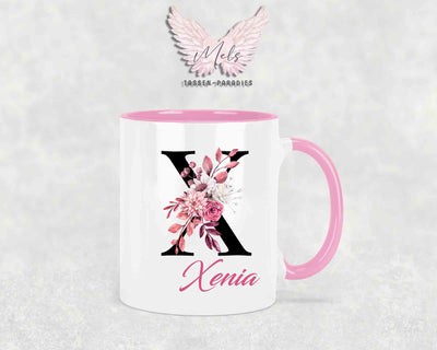 Alphabet mit Name - Personalisierte Keramik-Tasse Rosa