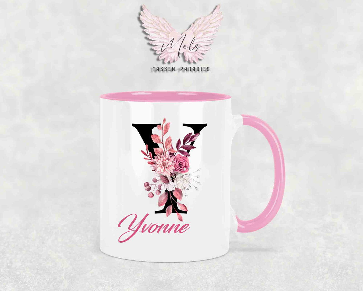 Alphabet mit Name - Personalisierte Keramik-Tasse Rosa