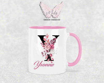 Alphabet mit Name - Personalisierte Keramik-Tasse Rosa