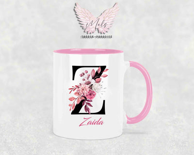 Alphabet mit Name - Personalisierte Keramik-Tasse Rosa