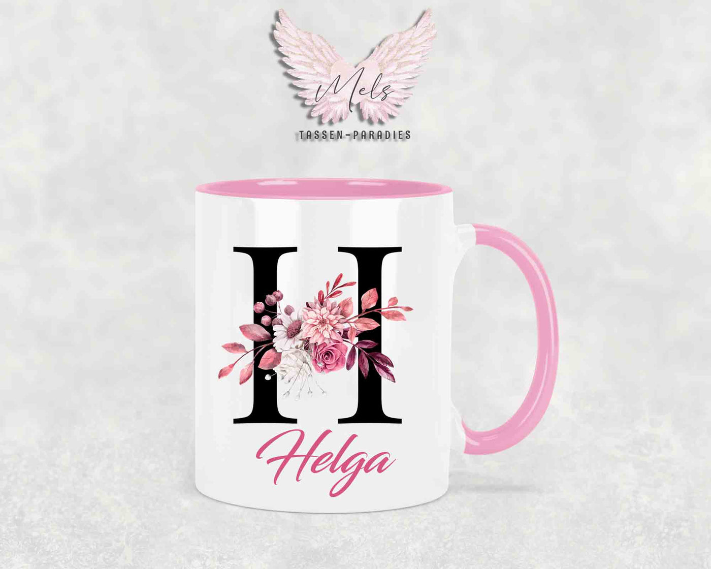 Alphabet mit Name - Personalisierte Keramik-Tasse Rosa