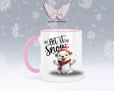 Schneemann-Tasse Let's Snow – mit oder ohne Wunschname