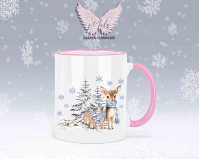 Tasse mit Winter motiv blau – mit oder ohne Wunschname